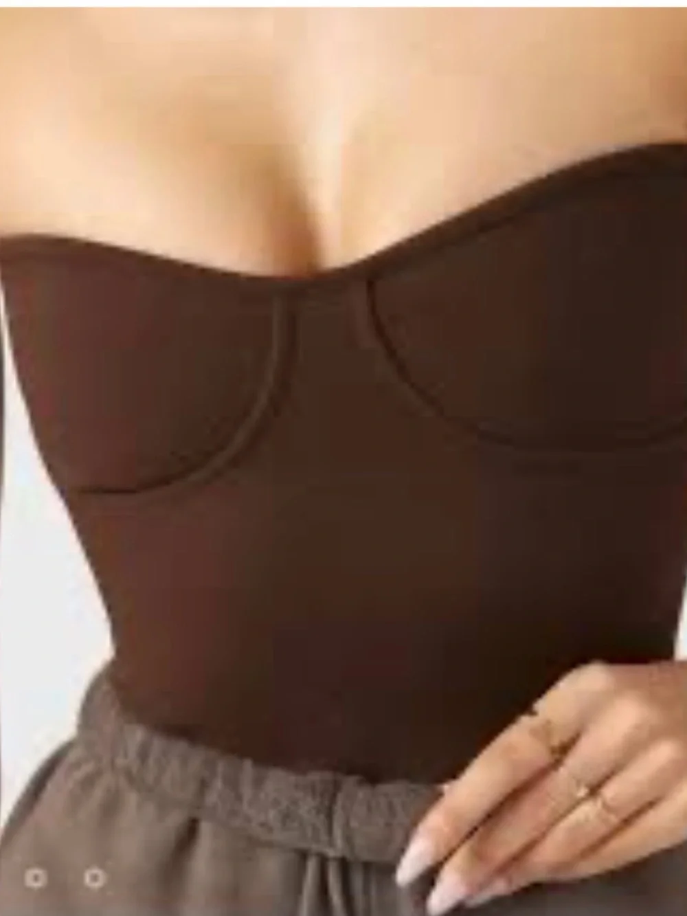 Joah Brown Black Strapless Bandeau Bra Top